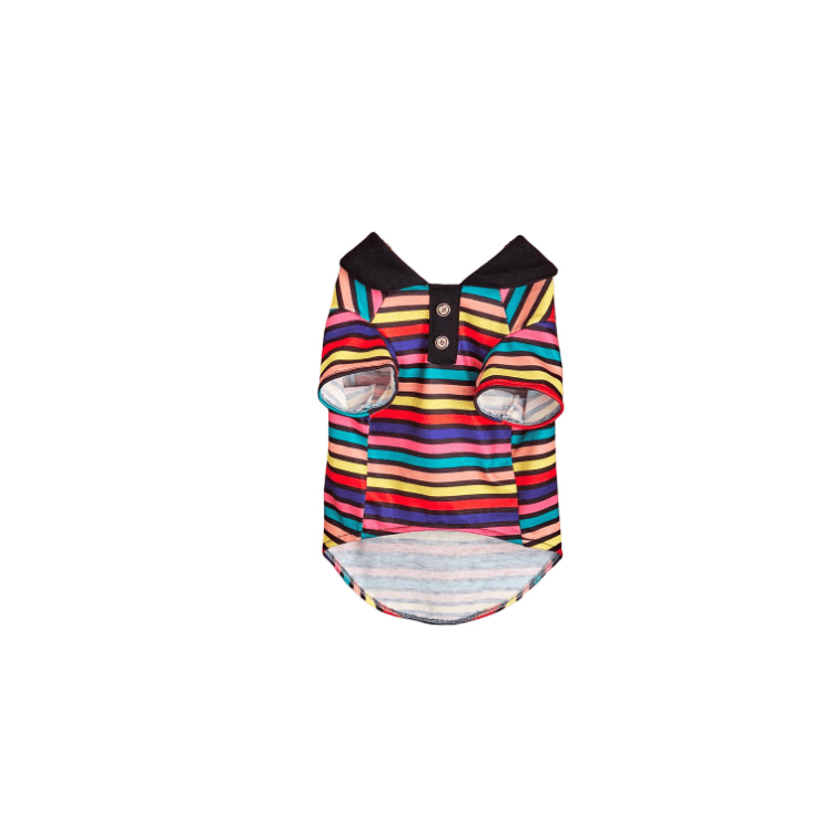 Sporty Stripe Pet Polo, trendy polo shirt for small dogs, soft breathable fabric by Dogs & Cats.