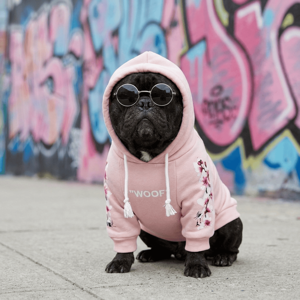 Sporty Winter Dog Hoodie for dogs, cozy and stylish pet apparel with playful design, by Dogs & Cats.