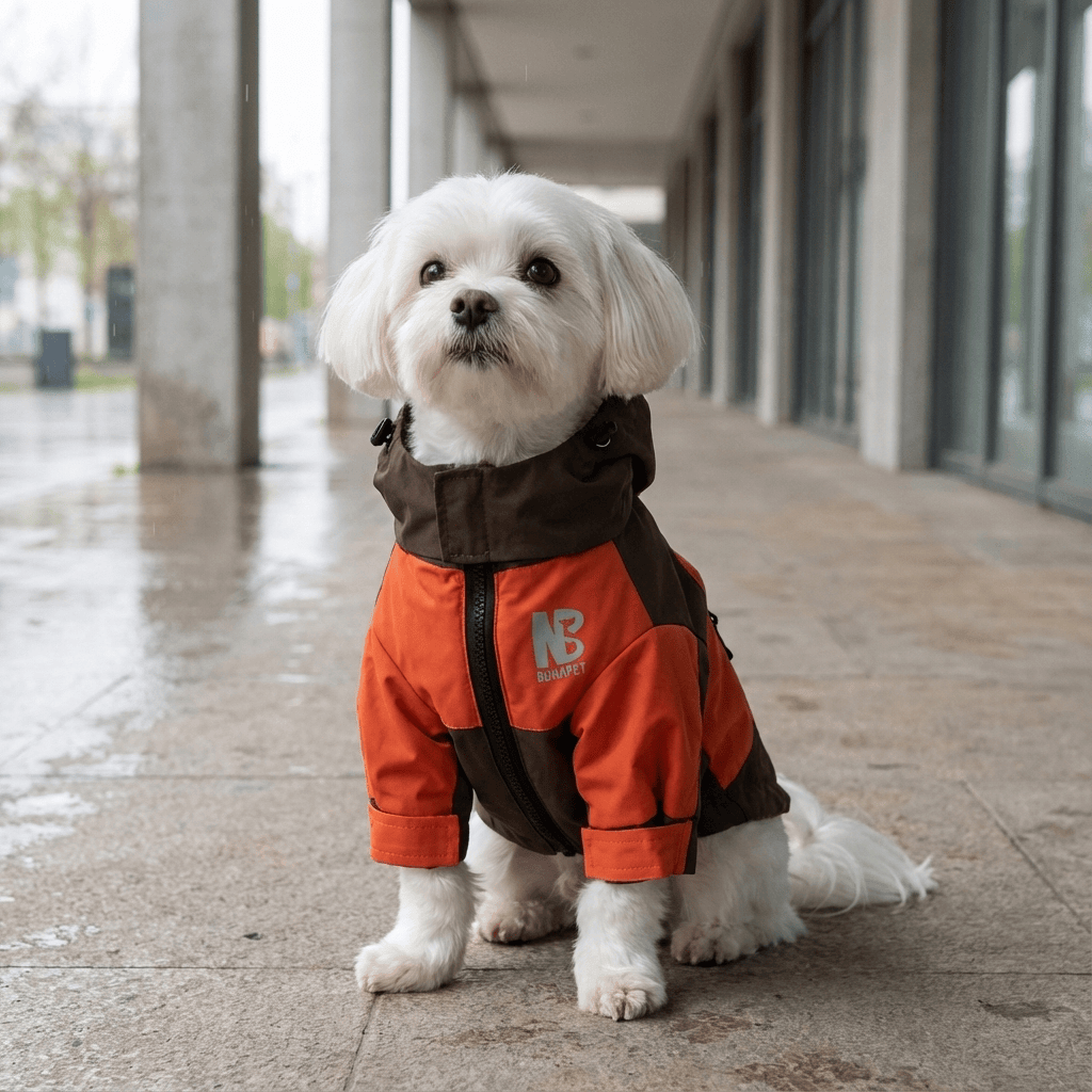 StormGuard Dog Jacket for Dogs & Cats, all-weather jacket with waterproof fabric and reflective strips.