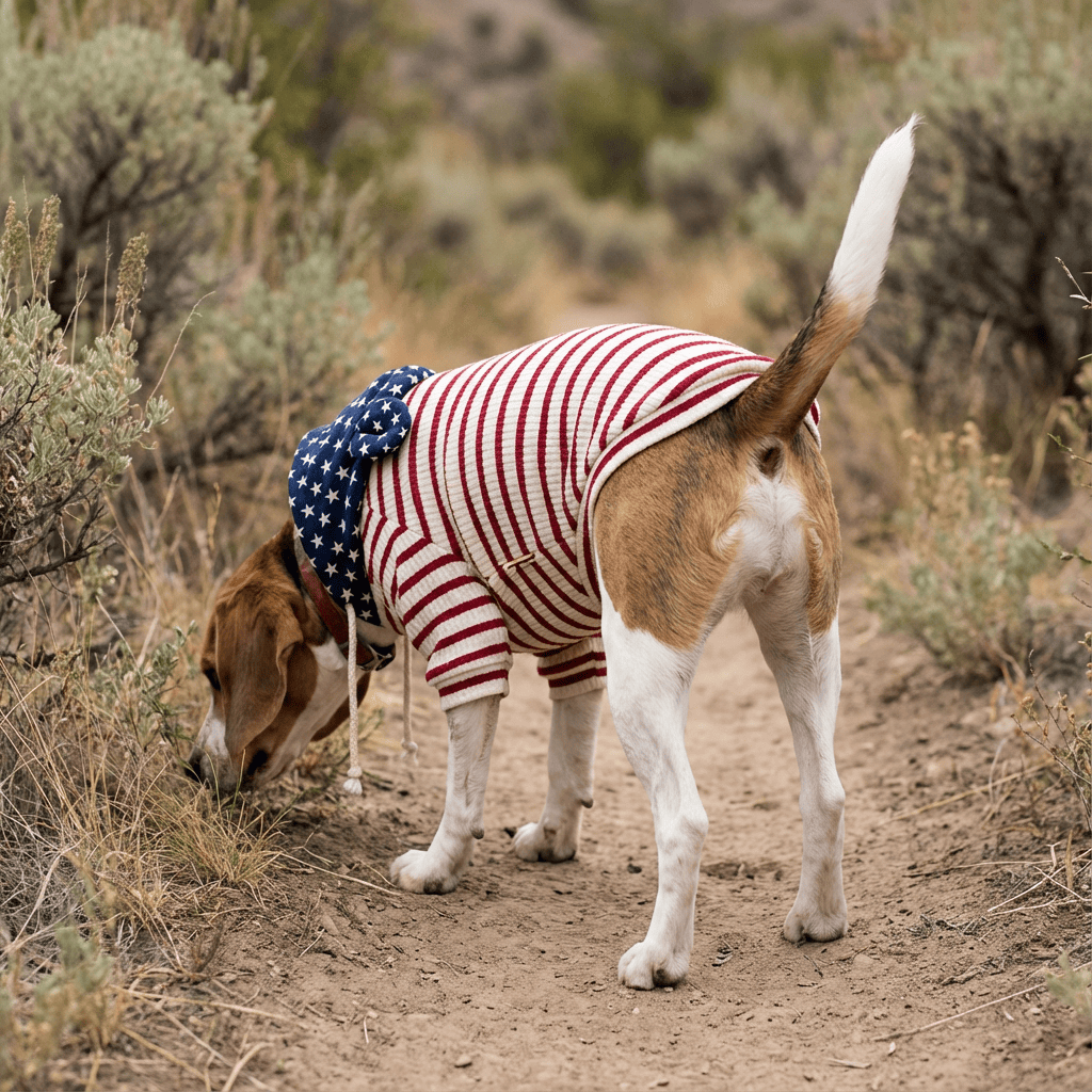 Striped Small Dog Sweater on a beagle, featuring breathable cotton, short sleeves, and comfortable fit for Dogs & Cats.