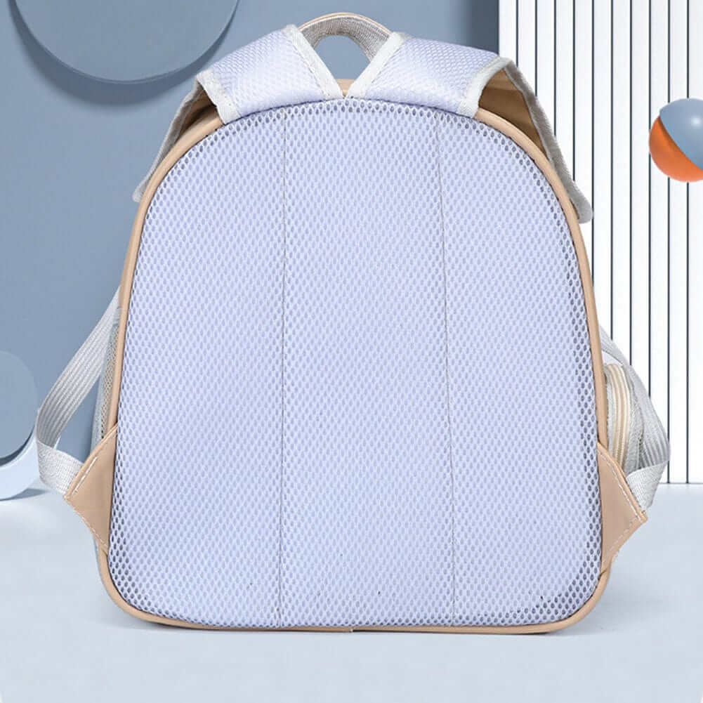 Stylish Cat Travel Backpack rear view mesh design for comfort and secure travel for dogs and cats by Dogs & Cats.