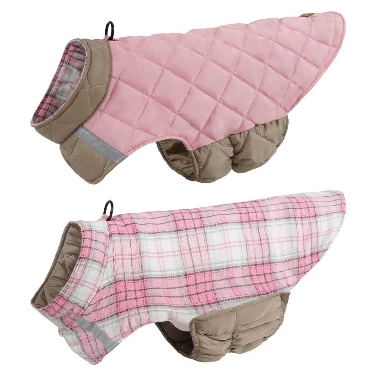 Summit Reversible Dog Jacket - Reversible padded coat for dogs, insulated, wind-resistant, visibility feature, stylish design.