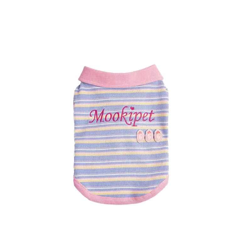 SunStripe Dog Polo, stylish dog polo, lightweight, striped design for dogs and cats by Mookipet.
