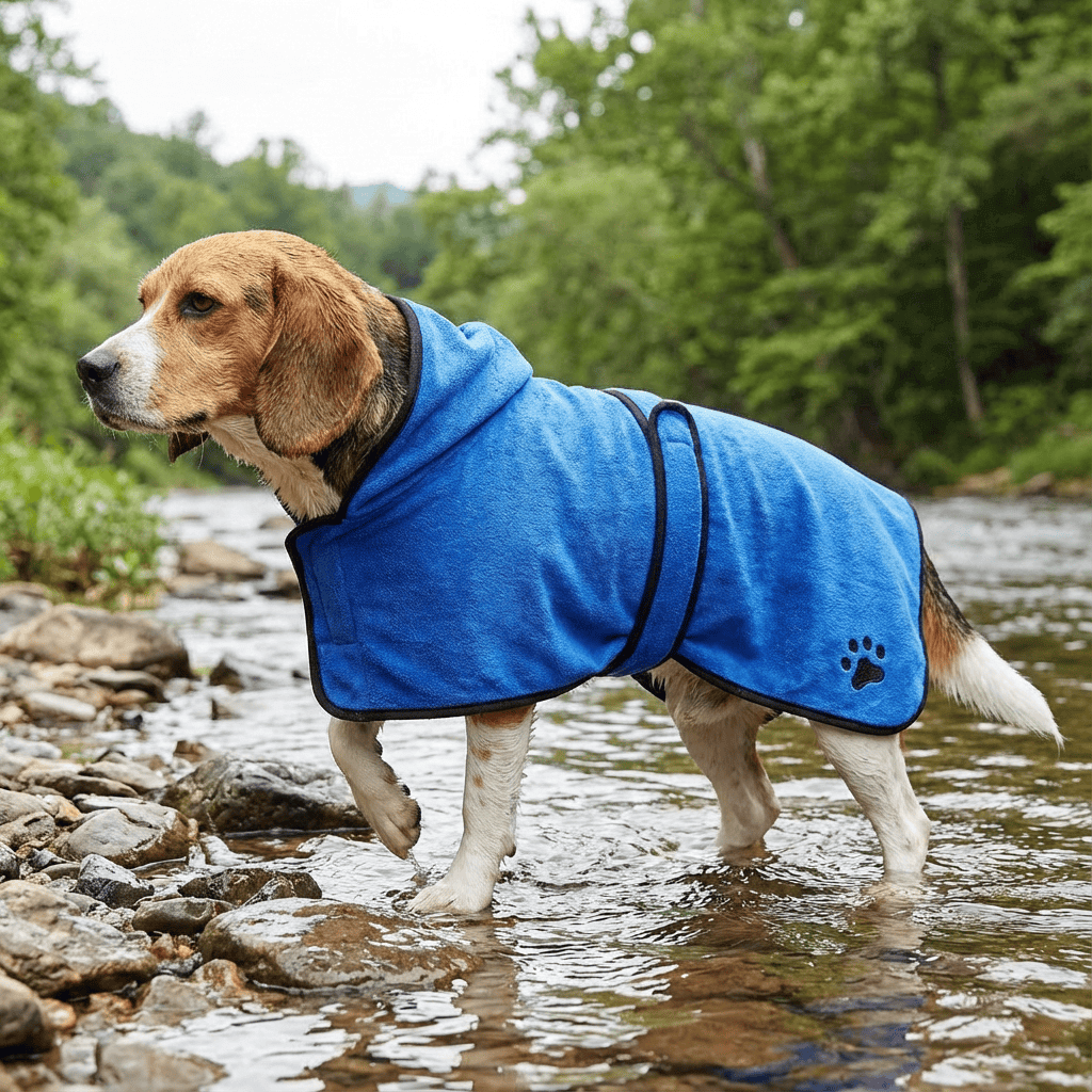Super Absorbent Pet Bathrobe Towel for dogs, soft, absorbent, machine washable, perfect for drying and warmth.