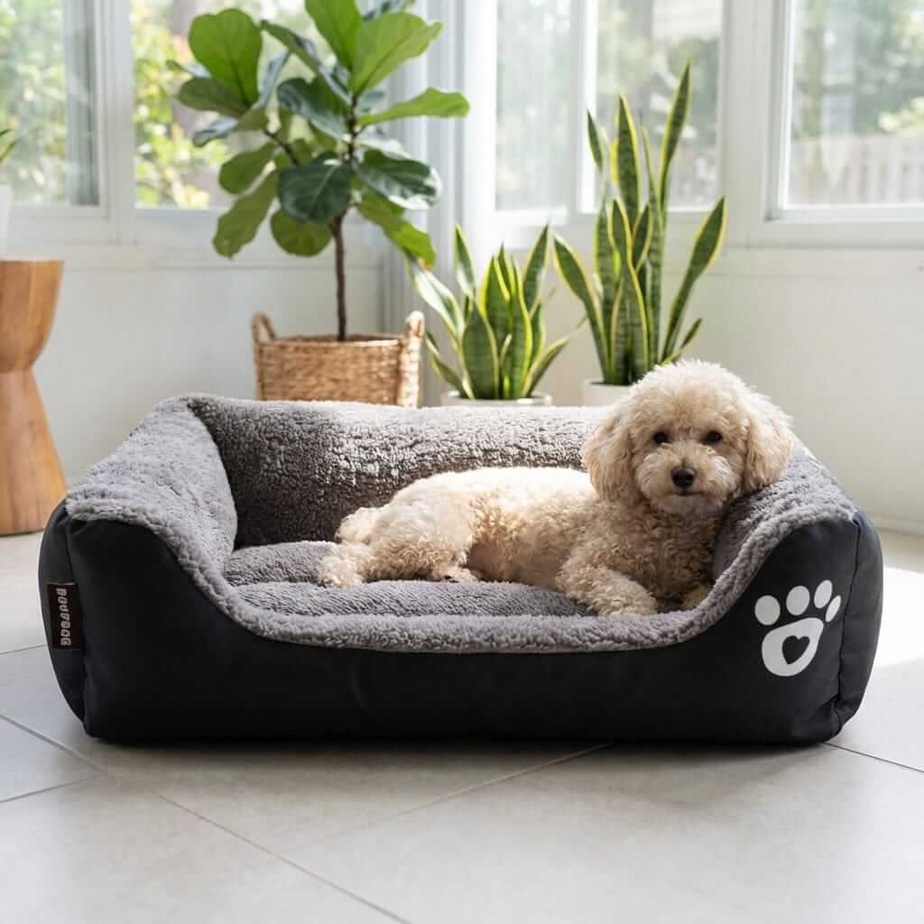 Super Soft Warm Pet Bed for Dogs & Cats, ultra-soft with nest-like walls for comfort and security.