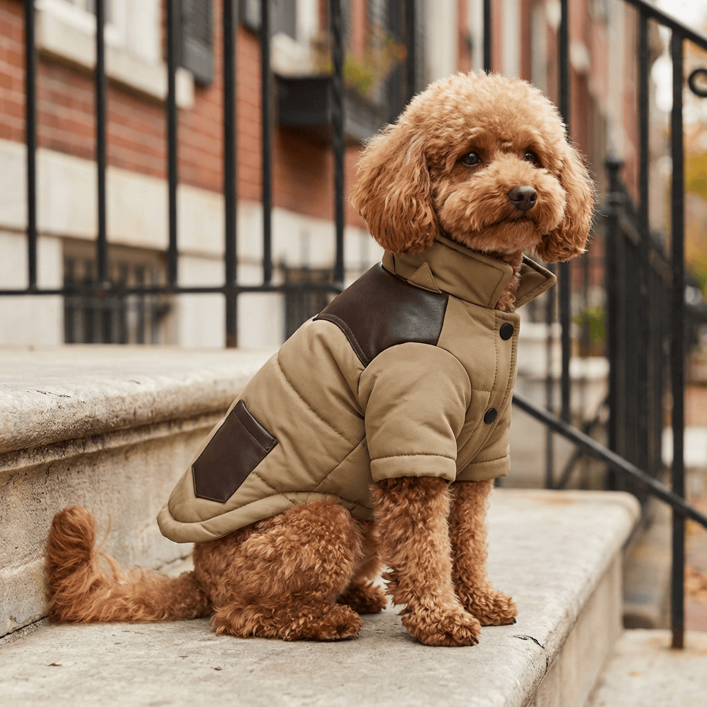 Thick Warm Padded Dog Winter Coat for dogs, features padded design, short sleeves, and soft cotton material by Dogs & Cats.