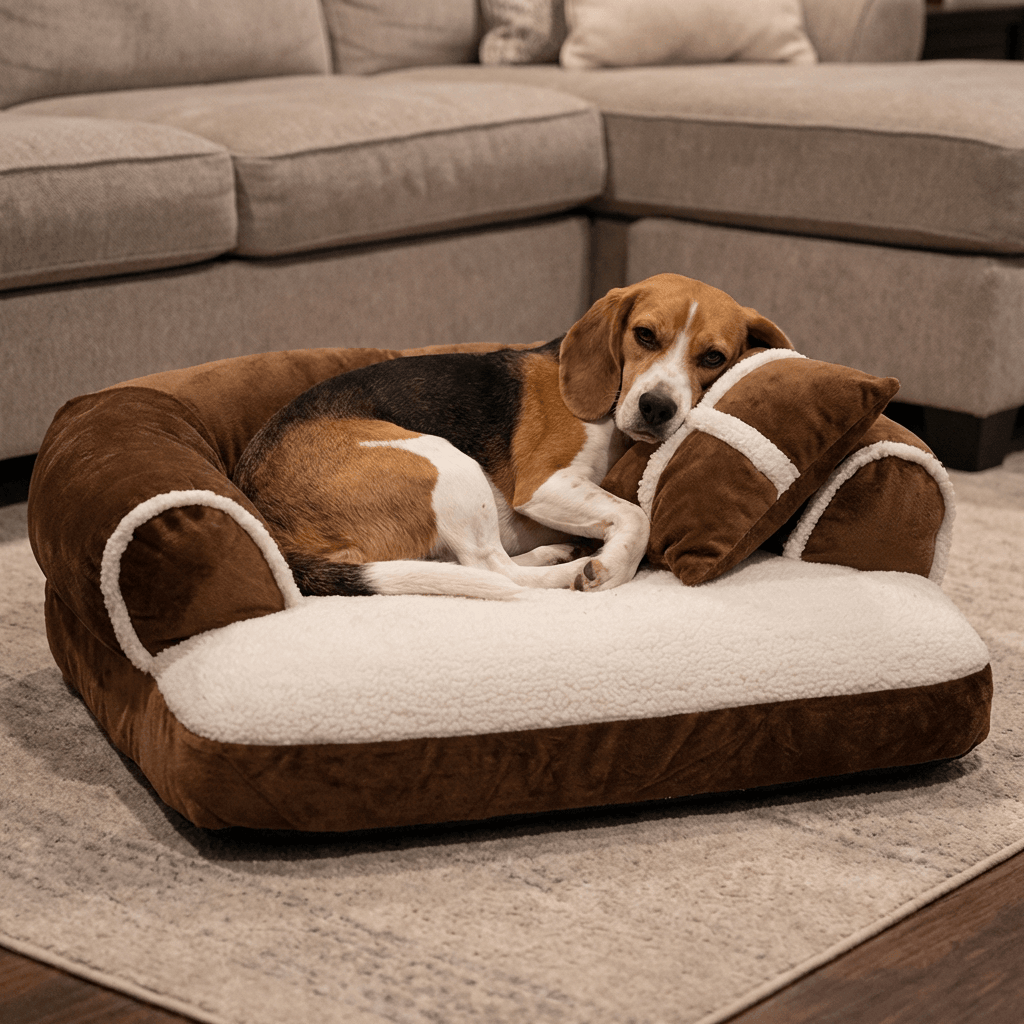 Ultimate Dog Bed featuring solid foam and waterproof liner for cushioning. Perfect for dogs and cats, promoting comfort.