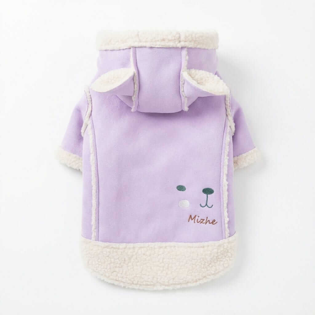 Velvet Teddy Lapel Jacket for dogs, soft velvet design, sherpa collar accent, lightweight & cozy, by Dogs & Cats.