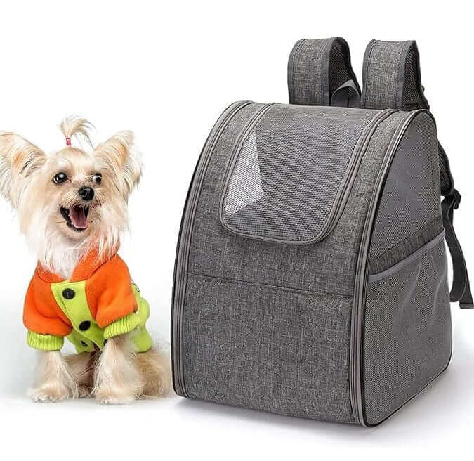 Ventura Pet Travel Backpack for dogs and cats, featuring spacious interior and ventilated design.