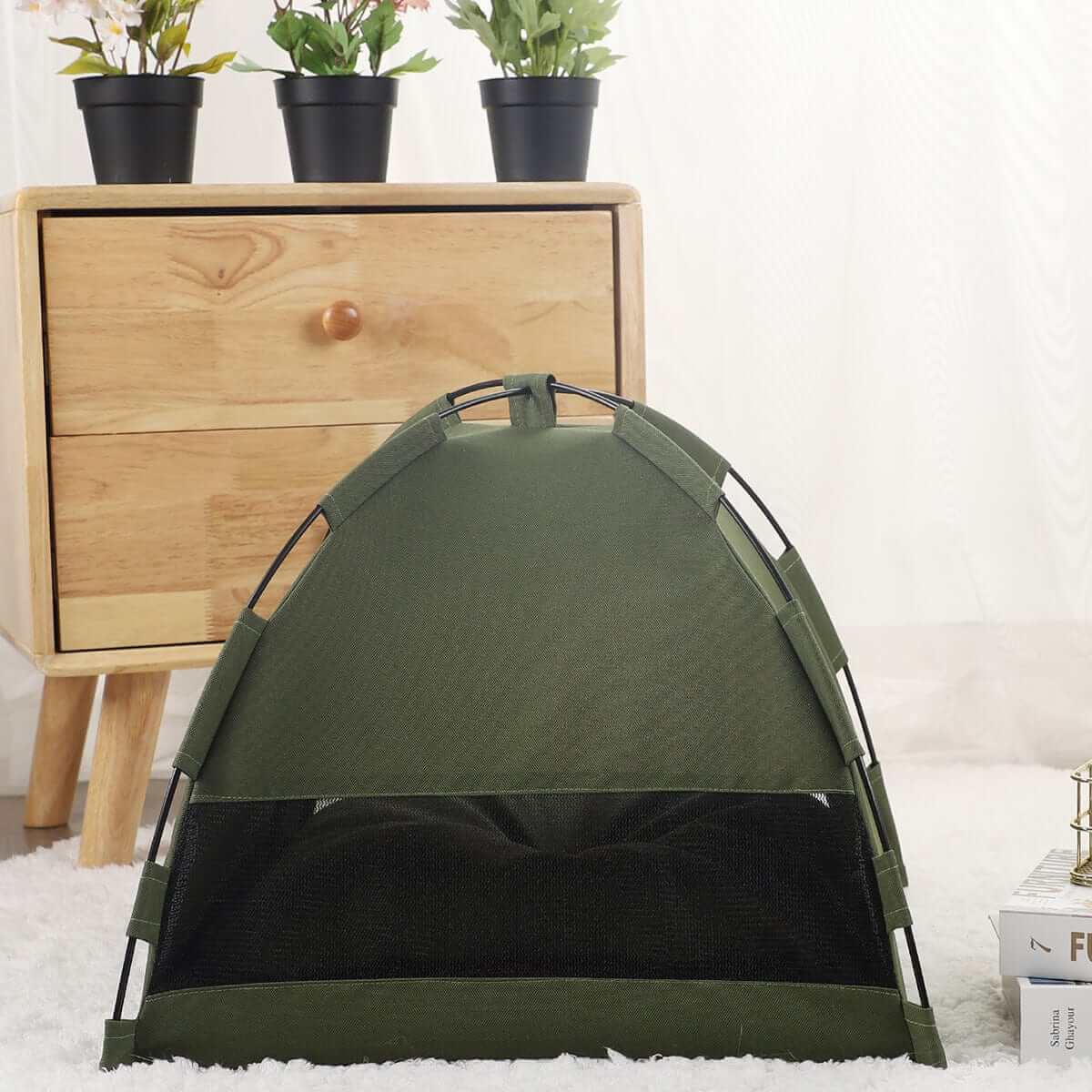 Washable Pet Tent Bed, cozy pet retreat for dogs & cats, breathable fabric, easy to clean, perfect for indoor & outdoor use.
