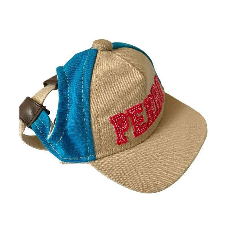 Baseball Pet Shade Cap for dogs and cats, features adjustable strap, breathable fabric, and comfortable fit.