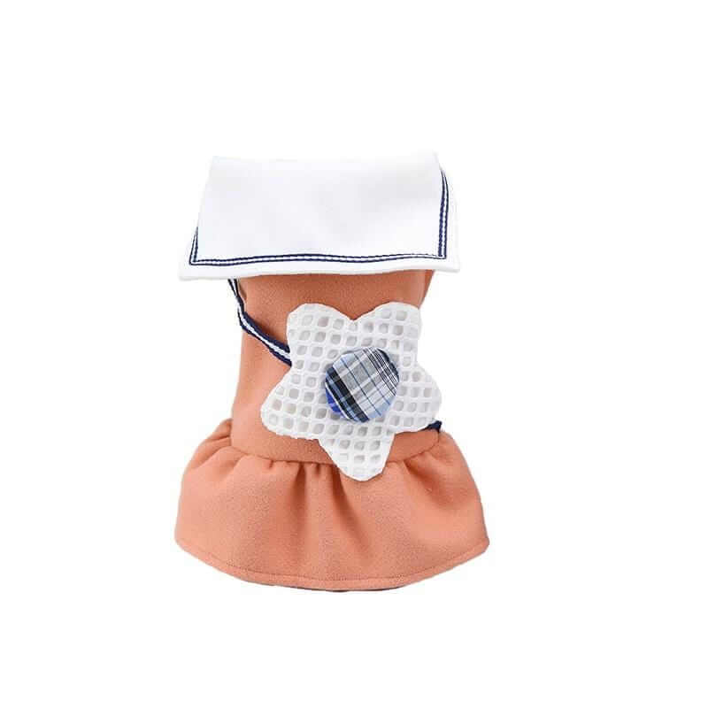 Big Flower Lapel Dog Dress for Dogs & Cats, features breathable material, soft on skin, and chic design for special occasions.