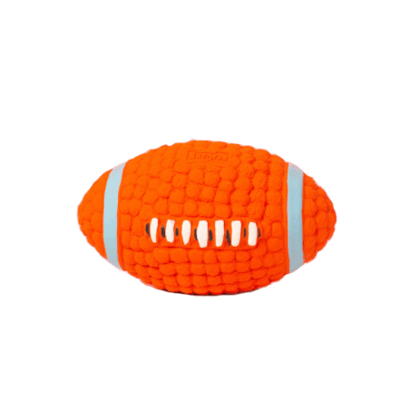 Bite-Resistant Dog Teeth Toy Ball, plush football fetch toy for dogs, durable and bouncy for playtime.