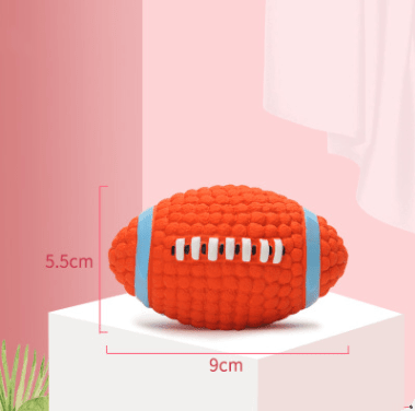 Bite-Resistant Dog Teeth Toy Ball, durable natural latex fetch toy for dogs, 9cm size, ideal for outdoor play.