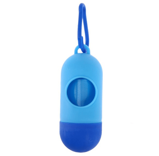 Bone Shape Dog Waste Holder in blue, portable pet poop holder for easy waste cleanup, convenient for dogs & cats.