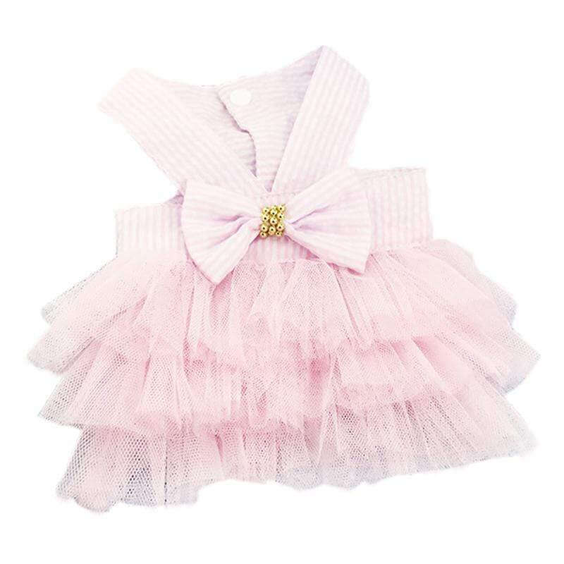 Bowknot Ruffle Sleeveless Dress - pink ruffle dress for dogs & cats by Dogs & Cats brand, perfect for stylish little furry friends.