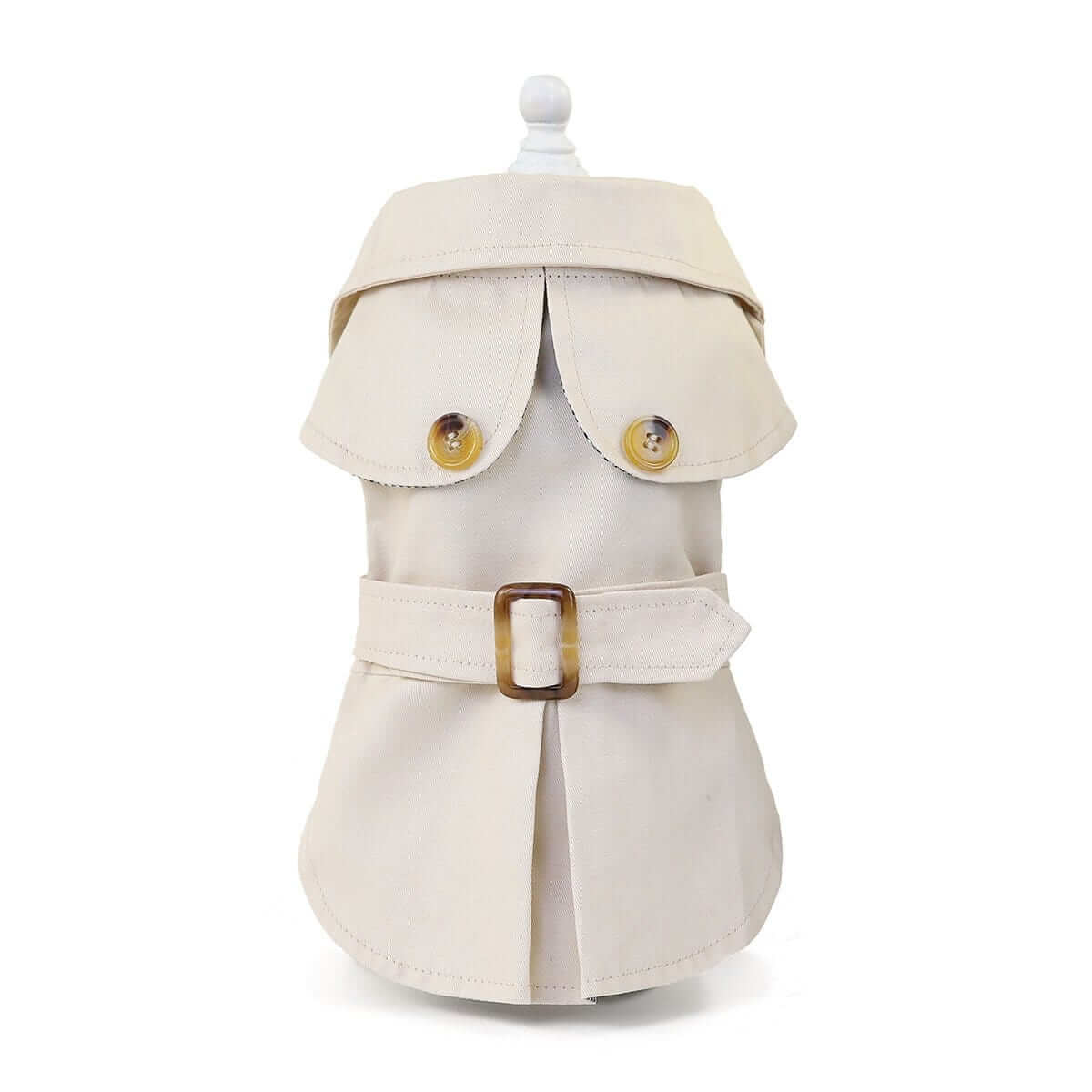 Button Belted Dog Coat for Dogs & Cats, features a comfy collar and accent buttons, perfect for warm and stylish outings.