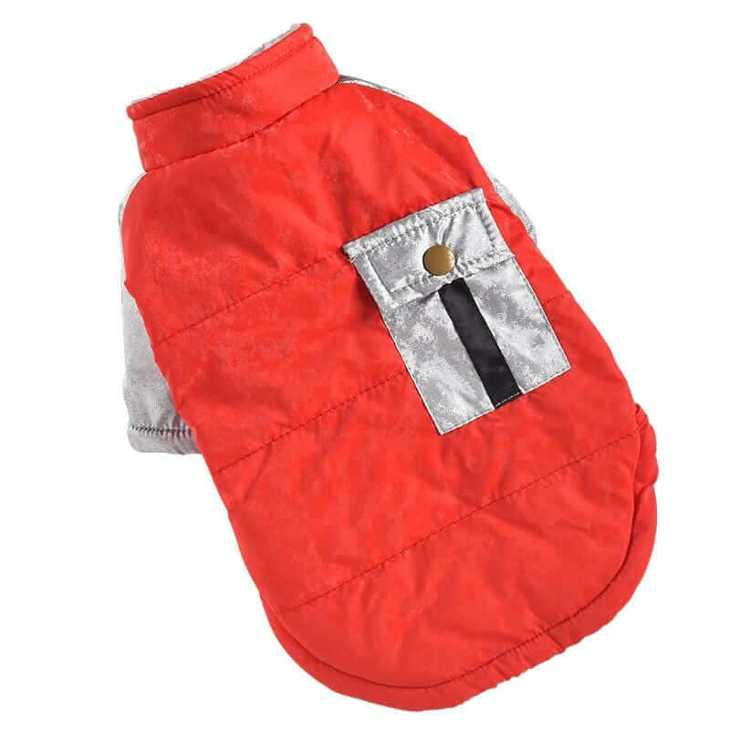 Chest Pocket Windproof Dog Coat made of cotton, featuring short sleeves and windproof design, perfect for dogs and cats.