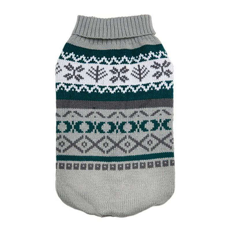 Christmas Pet Lapel Sweater for dogs & cats, featuring ribbed collar and winter pattern for stylish warmth.