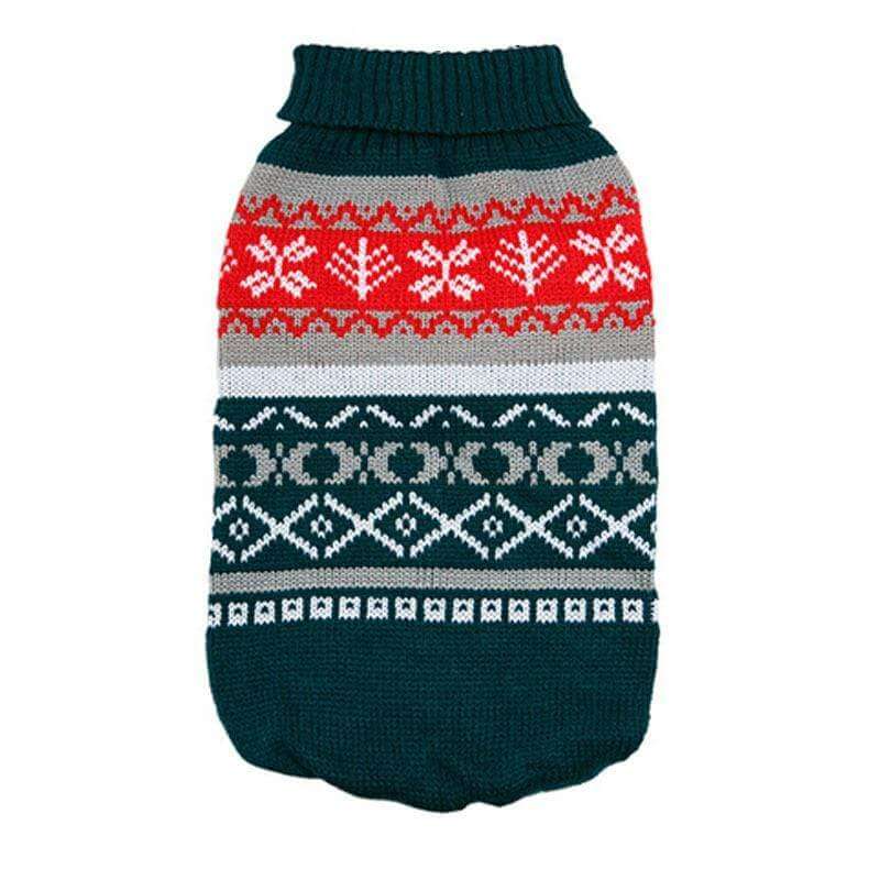 Christmas Pet Lapel Sweater featuring a ribbed mandarin collar, perfect for winter adventures for Dogs & Cats.