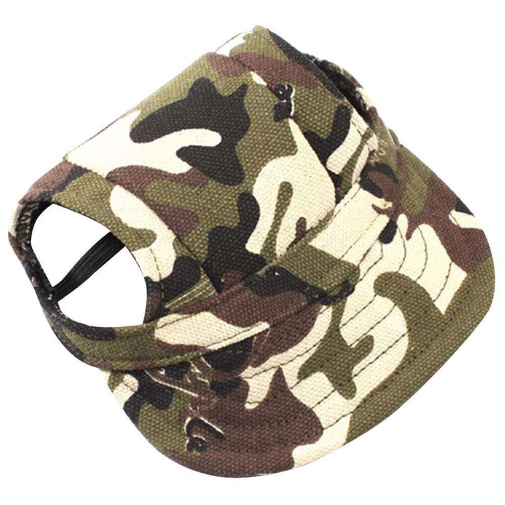 Cut Out Dog Baseball Cap, camo design, features adjustable strap, ultra-soft lining, ideal for Dogs & Cats brand.