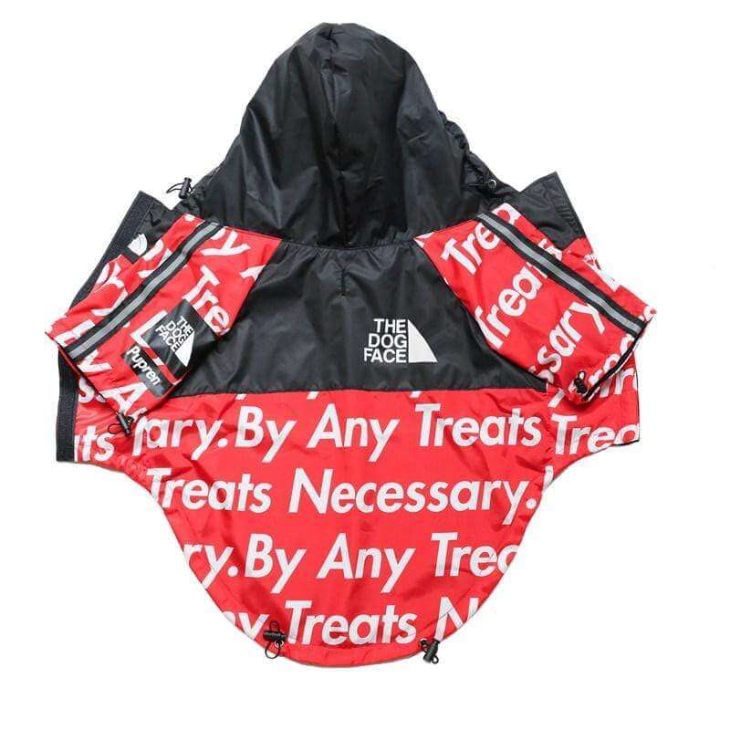 Dog Face Windproof Jacket, stylish dog apparel, soft polyester, perfect fit for dogs and cats by The Dog Face.