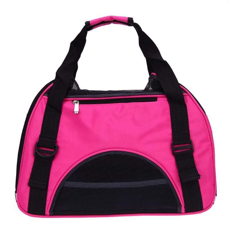 Easy & Comfortable Pet Carrier Bag in pink with roomy design and mesh windows for dogs & cats.