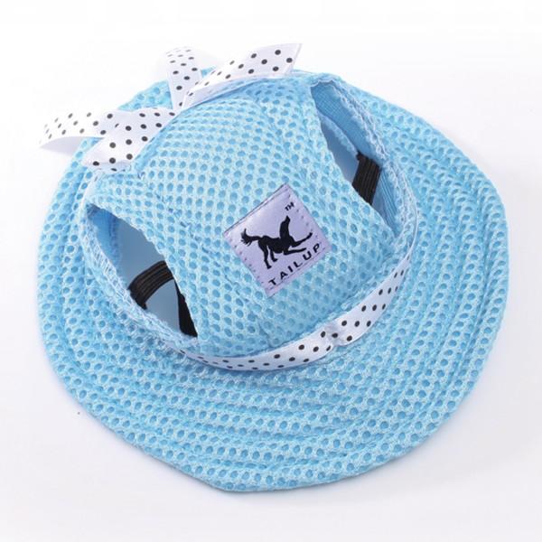 Floral Mesh Breathable Sun Hat for dogs by TailUP, featuring breathable mesh, adjustable fit, and floral pattern.