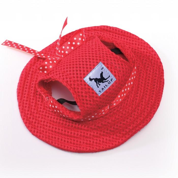 Floral Mesh Breathable Sun Hat for dogs & cats, featuring breathable mesh, adjustable fit, floral pattern, and snug security.