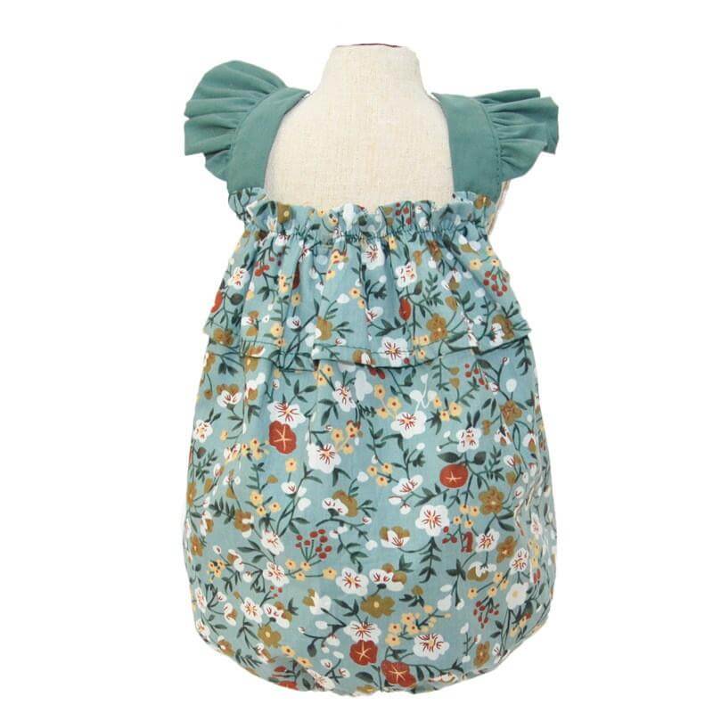 Floral Ways Dog Shirt featuring floral pattern and ruffled sleeves, perfect for dogs by Dogs & Cats.