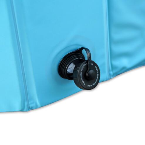 Foldable Pet Dog Swimming Pool Shower Bath Pool drain valve for easy drainage, durable PVC material for outdoor use.