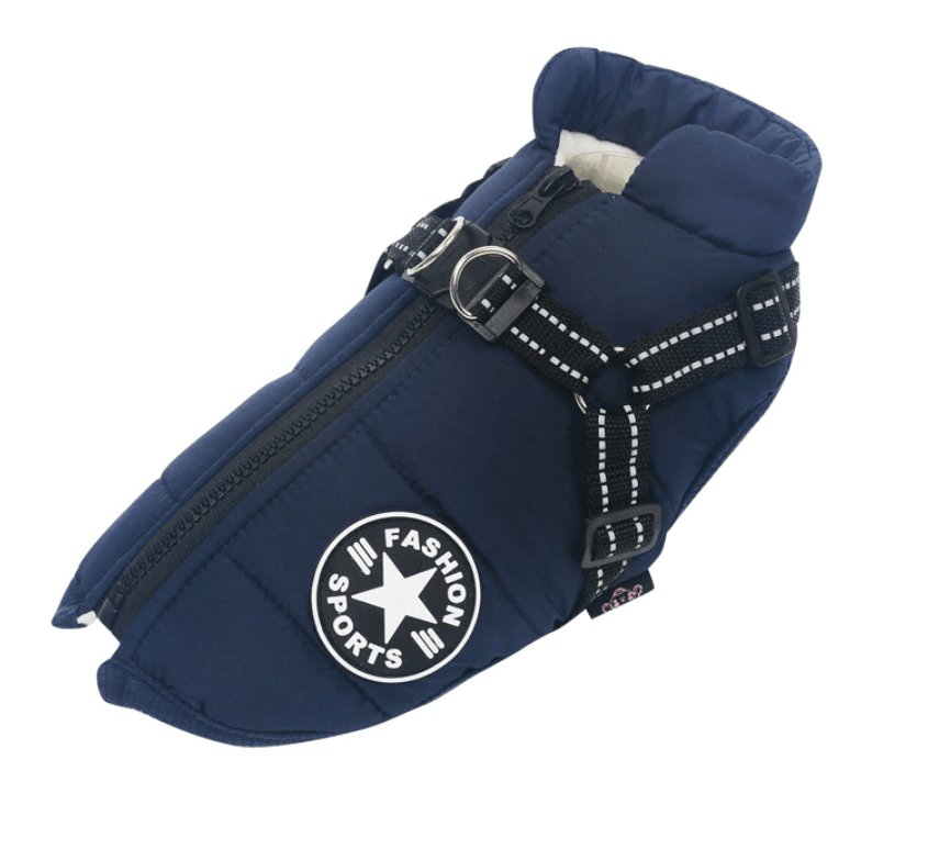 Golden Retriever Quilted Coat, warm padded dog coat, features stylish design, Dogs & Cats brand, perfect for cold weather
