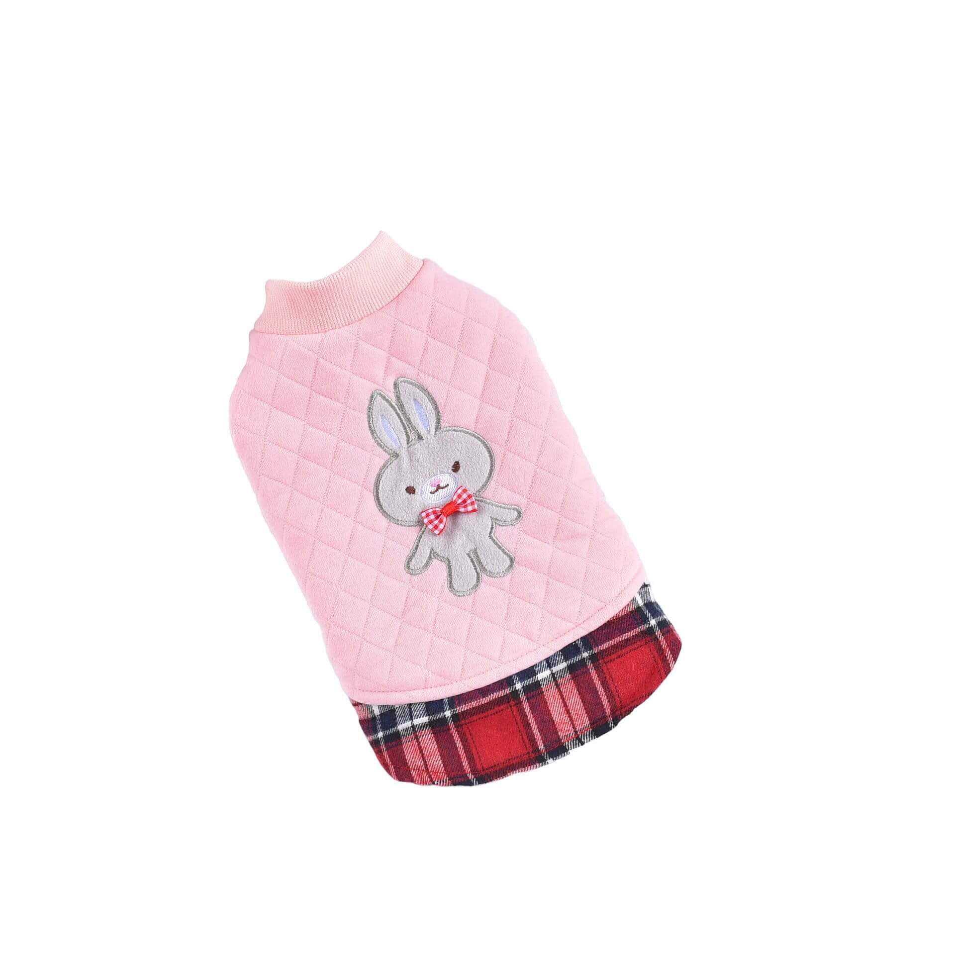 Grr And Purr Two-legged Dog Sweater with bunny motif, breathable fabric, lightweight design for dogs.