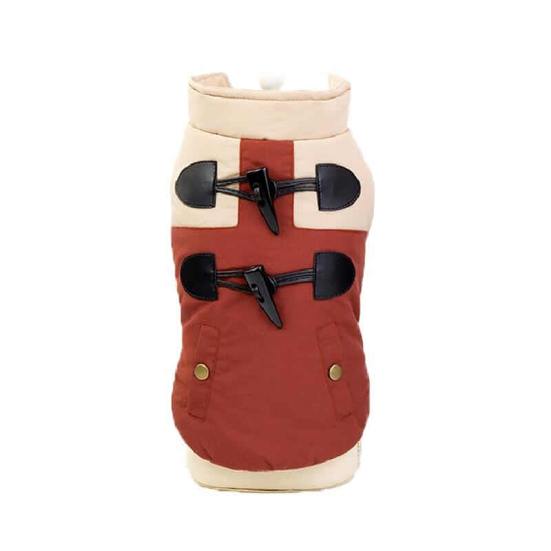 Horn Button Cotton Dog Vest for dogs, stylish with horn button accents, lightweight warmth, from Dogs & Cats.