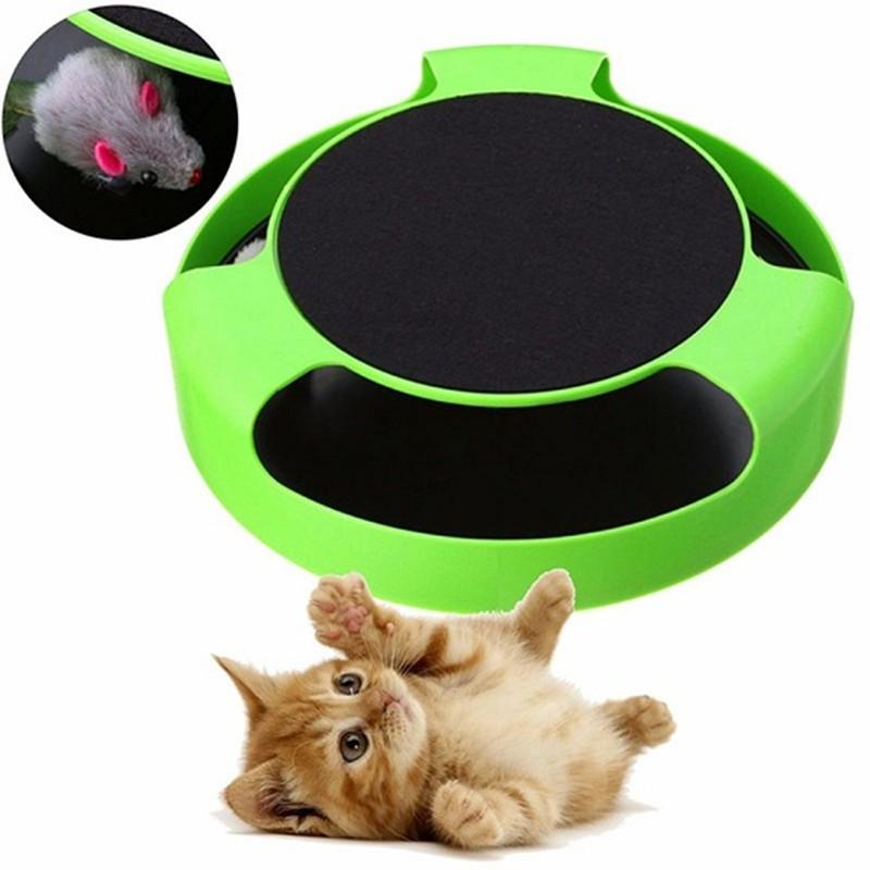 Interactive Running Mouse Cat Toy with scratching pad and features for Dogs & Cats brand.