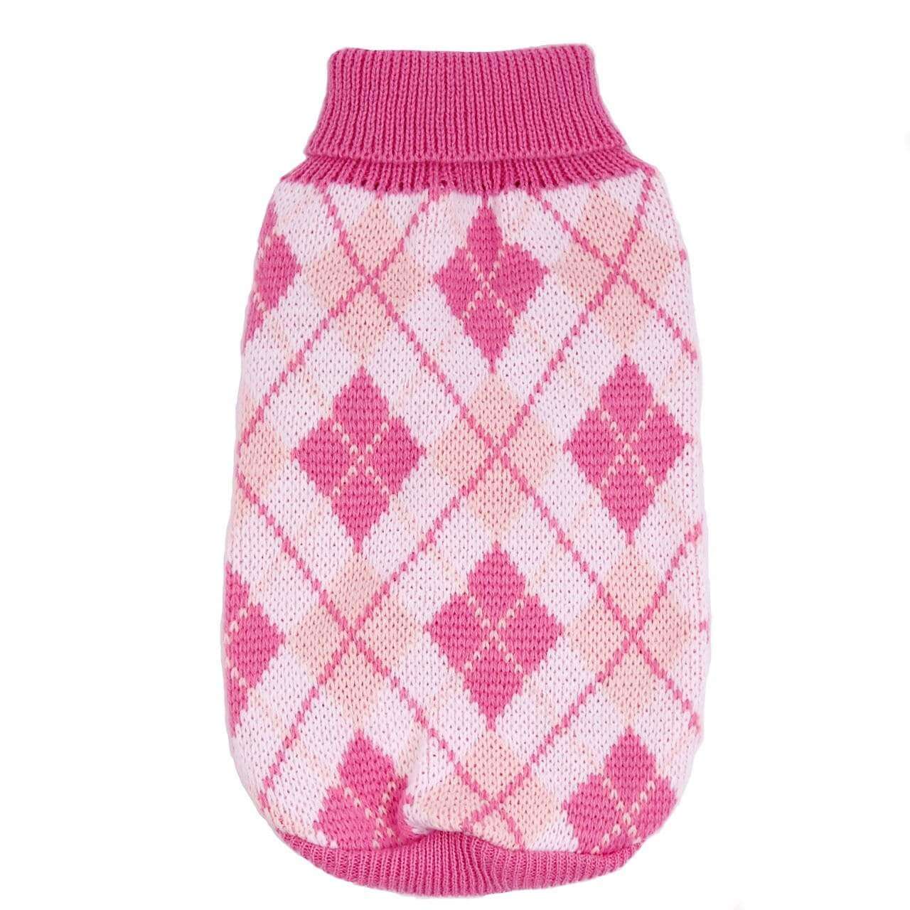 London Checkered Knitted Sweater for Dogs & Cats, pullover design, knitted, short sleeves, breathable, very warm.
