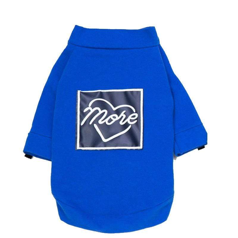 More Love Dog T-Shirt, breathable cotton t-shirt, stylish blue design, Dogs & Cats brand.