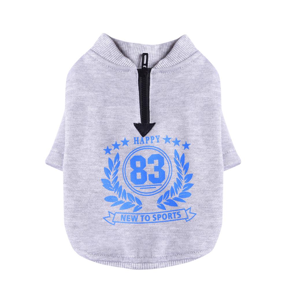 New To Sports Dot Sweatshirt for dogs, featuring breathable polyester, short sleeves, and zipper closure. Comfortable winter wear.