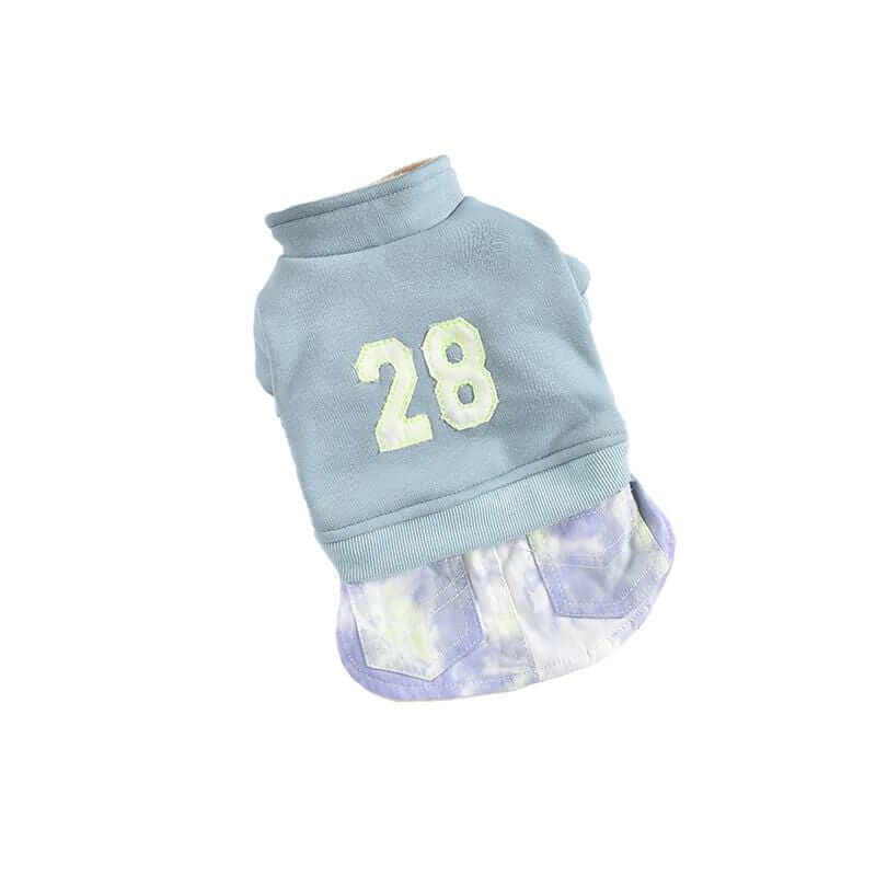 Number 28 Button Up Winter Dog Sweater, lightweight, breathable fabric, for dogs, by Dogs & Cats.