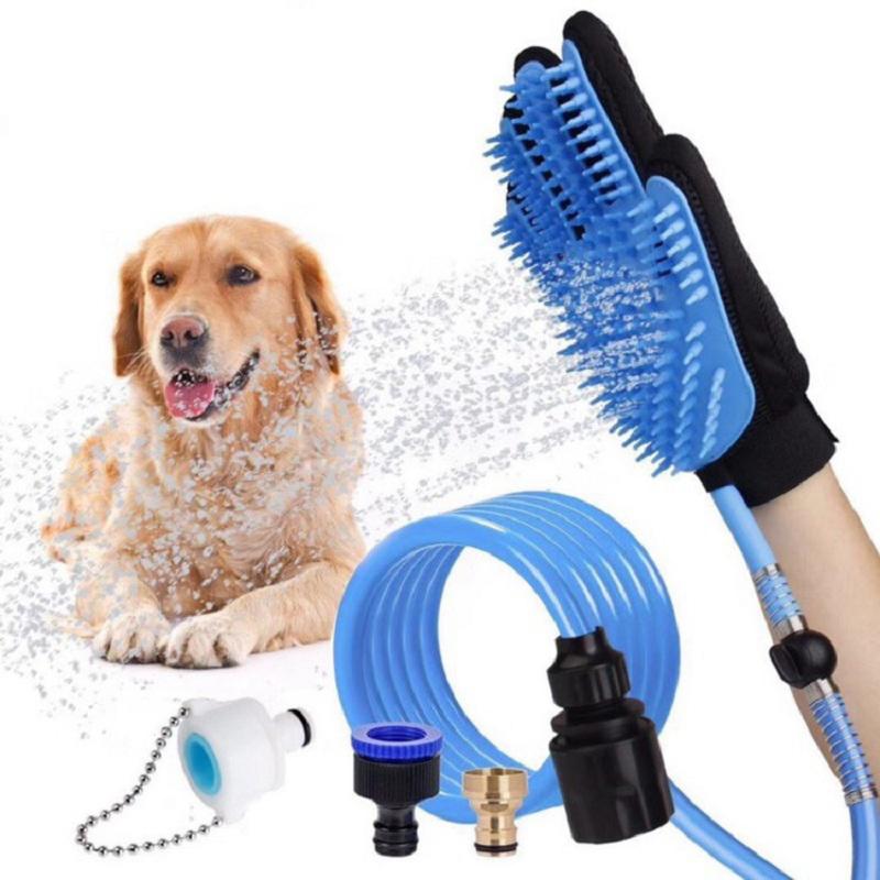 One Handed Pet Bathing Tool, innovative pet bath tool, easy one-handed operation for dogs and cats, perfect for bath time.