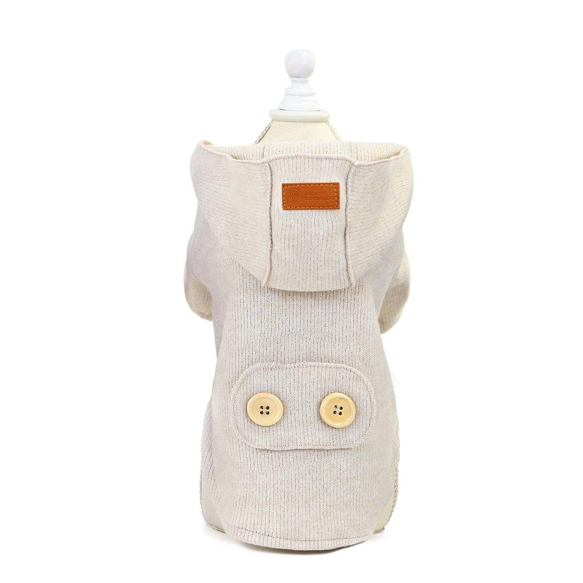 Pet Woolen Coat for Dogs & Cats, stylish pullover design with buttoned closure for cold weather comfort.