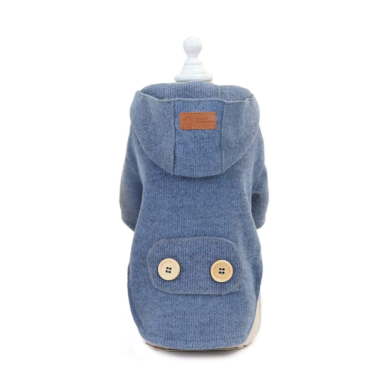 Pet Woolen Coat for Dogs & Cats, stylish pullover design, buttoned closure, fleece material for cold weather comfort.