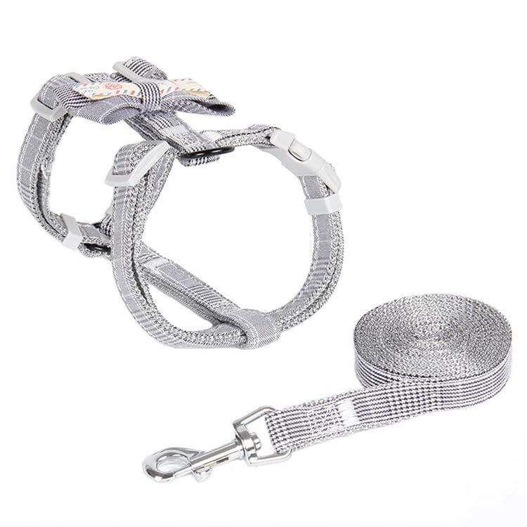 Plaid Bowknot Dog Harness, step-in design, durable construction, perfect for dogs & cats, by Dogs & Cats.