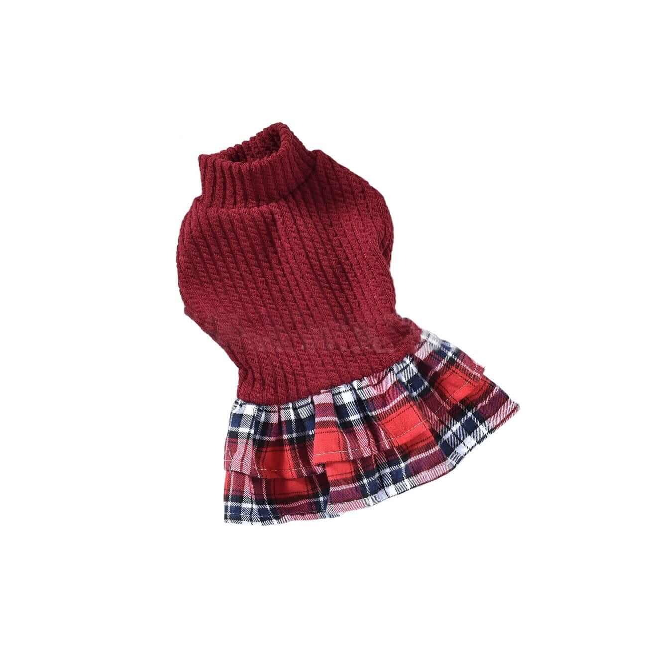 Plaid Skirt Princess Dog Dress - adorable dog dress made from soft fabric with plaid detail, perfect for Dogs & Cats.