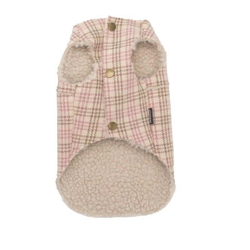 Plaid Velvet Warm Padded Dog Vest - comfortable, breathable, sleeveless for Dogs & Cats