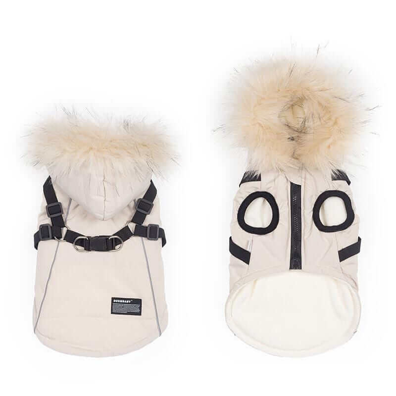 Pretty Paws Dog Coat, padded dog coat, fur-trimmed hood, breathable fabric, Dogs & Cats brand