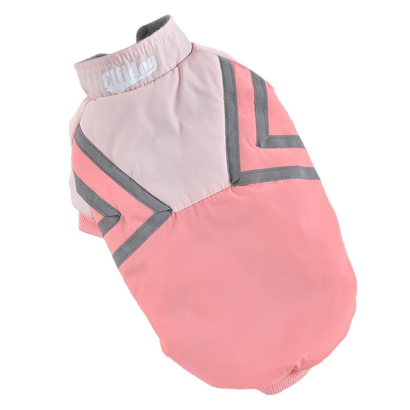 Puppy Reflective Strip Winter Dog Coat, two-legged style, breathable fabric from Dogs & Cats.