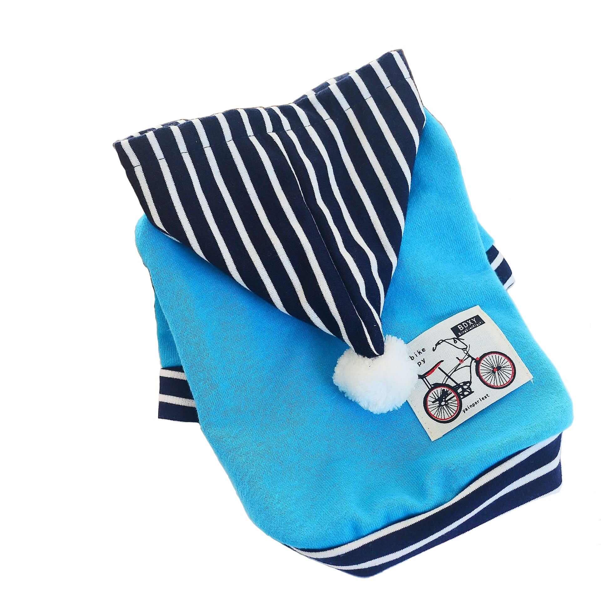 Riding Solo Striped Dog Sweater featuring a striped design, soft fabric for comfort, and two-legged style from Dogs & Cats.