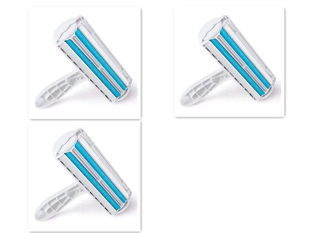 Roller Pet Hair Remover Cleaning Brush designed for dogs and cats, features a hair collection chamber for easy clean-up.