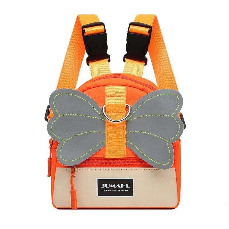 Self-knapsack Dog Small Backpack with butterfly wings motif, adjustable straps and back pocket for dogs and cats.